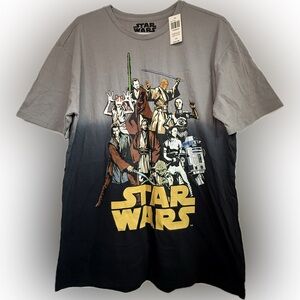 NEW Star Wars Classic Characters Dip-Dye T-Shirt BoxLunch Exclusive Size Large
